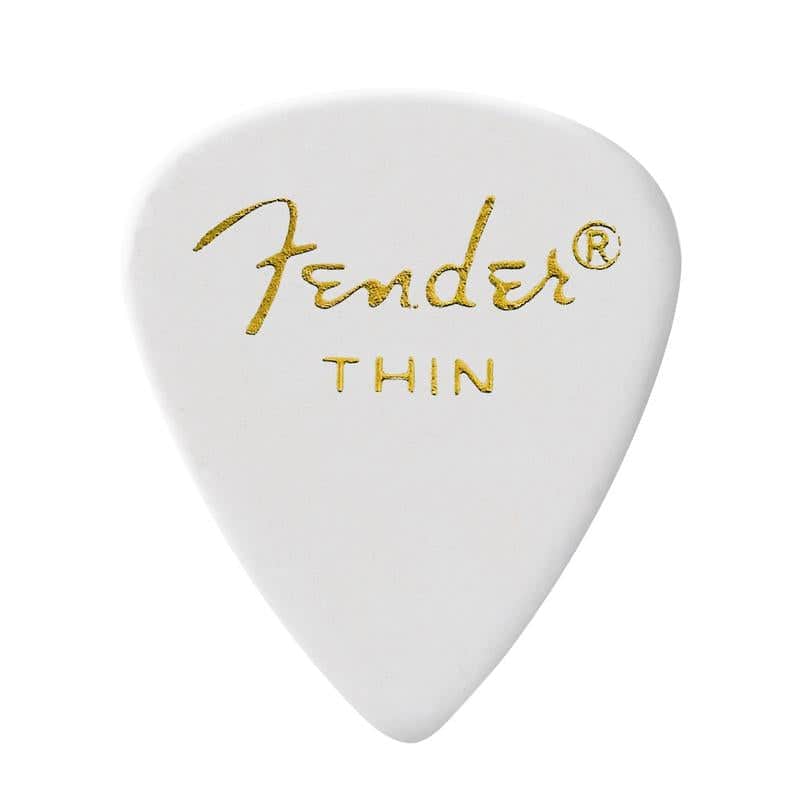 Fender 351 Celluloid Picks - 12-Pack-White / Thin image 1