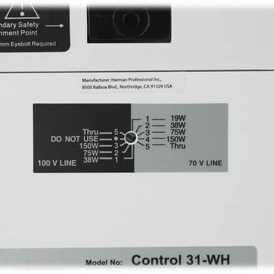 JBL CONTROL 31-WH 70v Commercial Indoor/Outdoor 10" Wall Mount Speaker White image 9