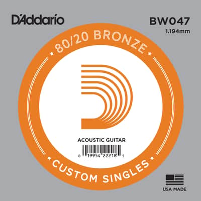 D'Addario BW047 Bronze Wound Acoustic Guitar Single String .047