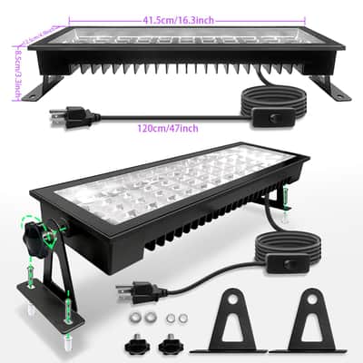 2-Pack 120W Led Black Light Outdoor, Led Blacklight With Plug, Ip66 Waterproof Black Floodlight For Halloween Decor, Glow Party, Stage Lighting, Fluorescent Poster, Etc. image 4