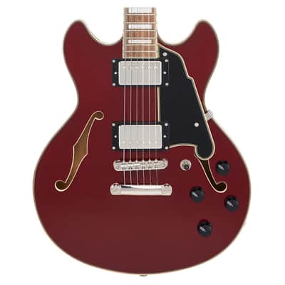 D'Angelico Premier Mini DC Semi-Hollow Guitar - Burnt Red - Open Box image 1