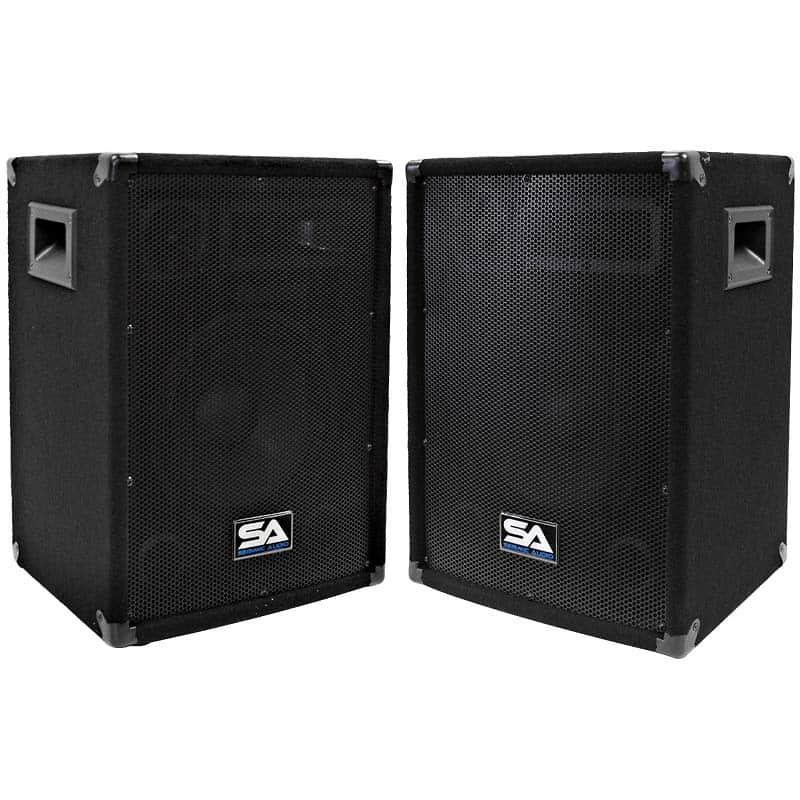 Pair 10" PA DJ PRO AUDIO SPEAKERS 200 W. NEW Monitors image 1