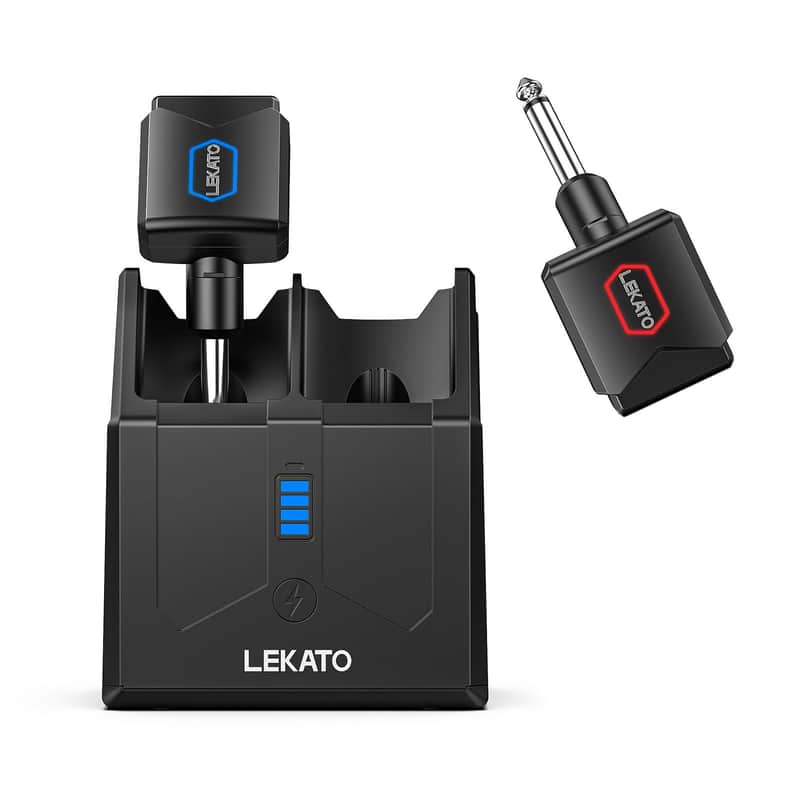 LEKATO 5.8G 4 Channel Wireless Guitar Transmitter Receiver System with Charging Box image 1