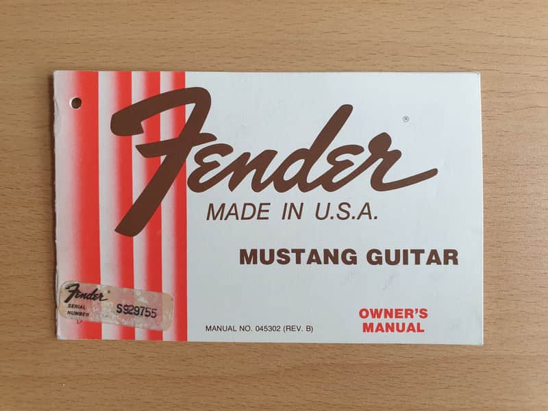 [Vintage] Fender Mustang Guitar Owner's Manual 1978 (#1) image 1