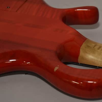 1990 Pedulla MVP-5 Bass Fretless Conversion 5-String Red w/HSC image 15