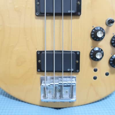 Vintage 1980s USA Carvin LB-50 Stereo 4 String Natural Guitar With Rare Charvel Tweed Case Very Clean image 10