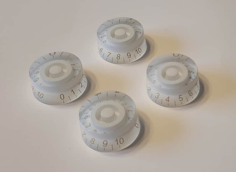 White Guitar speed knobs set of 4 by Budreau Guitars image 1