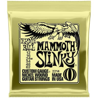 Ernie Ball P02214 Mammoth Slinky Nickel Wound Electric Guitar Strings (12-62)