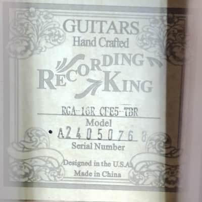 Recording King RGA-16R-CFE5 Road King Grand Auditorium Acoustic Electric Guitar image 5