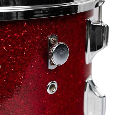 Vintage Rogers Holiday 12x8 Tom Red Sparkle 1960s Dayton Grey Interior image 7