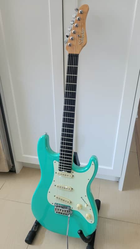 $1100 Schecter Nick Johnston Traditional Electric Guitar – Atomic Green image 1