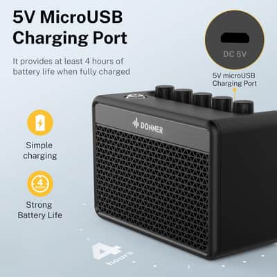 Donner Mini Guitar Amp Small Electric Amplifier 5W Portable, Practice Guitar Combo Amp DA-10 image 5