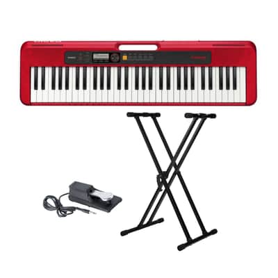 Casio Casiotone CT-S200 61-Key Portable Keyboard (Red) with Stand Bundle image 8