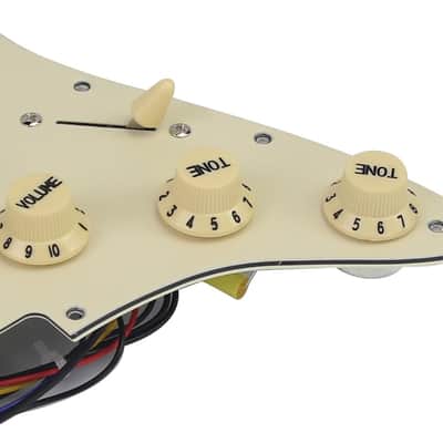 Alnico 5 Prewired Pickguard 3 Single Coil Pickups Loaded Electric Guitar Pickguard-Cream image 4