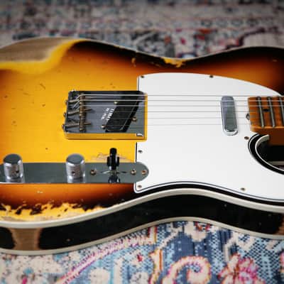 2022 Fender Custom Shop 65' Tele Custom Heavy Relic 3 Tone Sunburst image 22