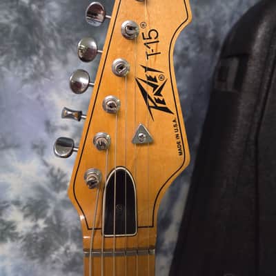 Vintage RARE 1985 USA Peavey T-15 Short Scale Guitar Natural Ash Pro Setup New Strings Original Peavey Chainsaw Hard Shell Case image 9
