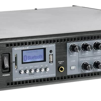 Rockville RCS2-320-6 320 Watt 6 Zone Stereo 70v Commercial Amplifier/Bluetooth image 2