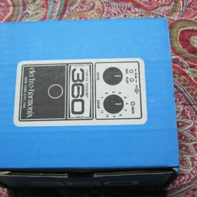 mostly very clean Electro Harmonix EMPTY CARDBOARD BOX + orig Owner's Manual ONLY for Nano Looper 360 (NO pedal, NO power supply, NO warranty / registration paperwork) 2014 (2010s) BOX: cardboard - OUTER AREAS blue / GRAPHIC black & white, white image 5