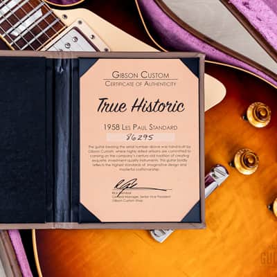 2016 Gibson Custom Shop True Historic 1958 Les Paul Standard R8 Vintage Dark Burst w/ Case, Tags & COA image 20