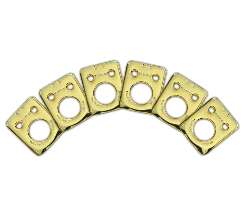 Graph Tech InvisoMatch Ratio Tuner Mounting Plates for Fender 2-Pin Hole - GOLD image 1