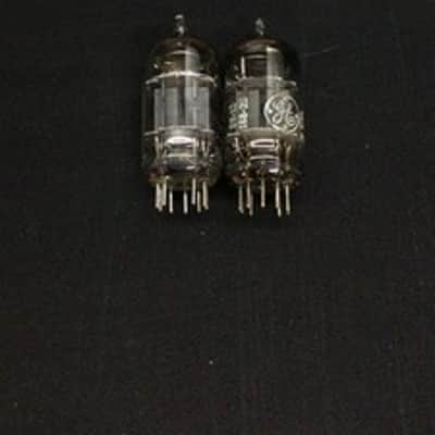 MATCHED PAIR GE 12AX7 ECC83 Fat Grey Plate O Getter Vintage VACUUM TUBES 8.9490 image 2