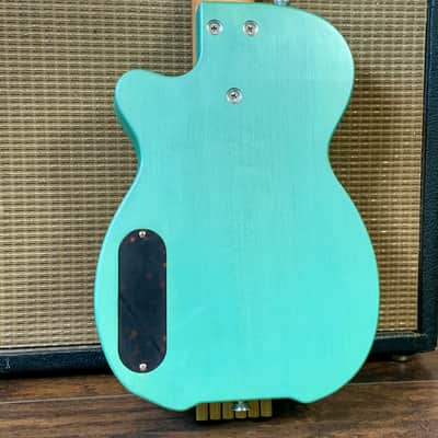 Island Espeto Custom 2020 Natural/Teal Redwood Top, Dual-Pickup Headless Guitar (Mint Condition) image 5