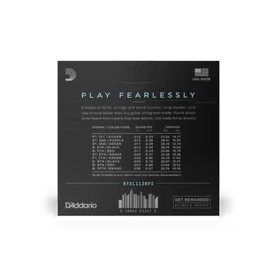 D'Addario NYXL1138PS Nickel Wound Pedal Steel Electric Guitar Strings 11-38 image 3