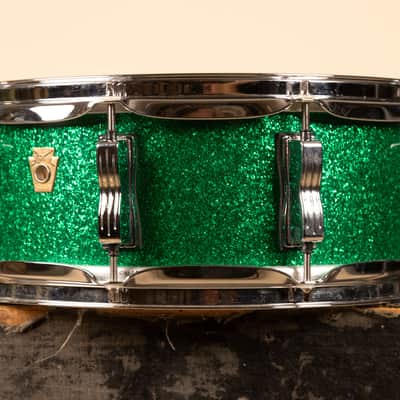 Ludwig Legacy 5x14 Green Sparkle Snare Drum image 2