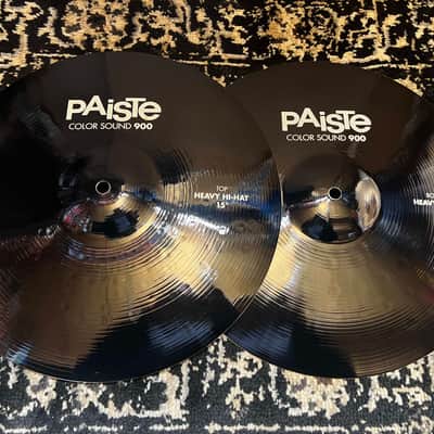 Paiste 15" Color Sound 900 Series Heavy Hi-Hat Cymbals (Pair) - Black image 1