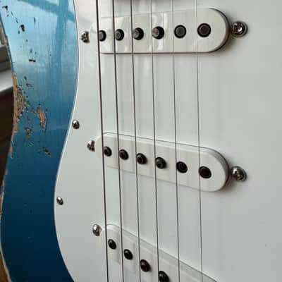 2025 Fender Custom Shop Stratocaster Custom Deluxe SR25 Matching Headstock Heavy Relic - Aged Lake Placid Blue image 5