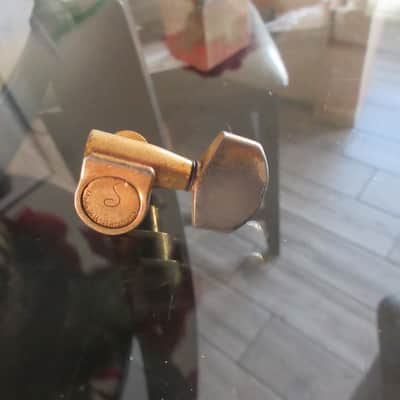 Single 1960s 70 Schaller Gold Tuner Made in Germany Bass Side Low E A D image 1