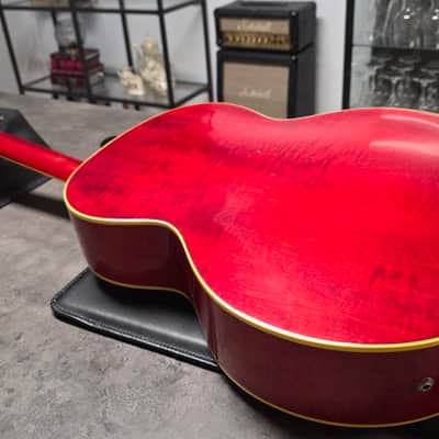 1954 Gretsch 6022 Rancher Jumbo Flat Top Western Orange Early 50s American Vintage 1950's USA G6022 Original Case G Brand Steer Logo Piezo Acoustic-Electric Guitar Spruce Maple Body Country Western Inlays Brazilian Rosewood image 19
