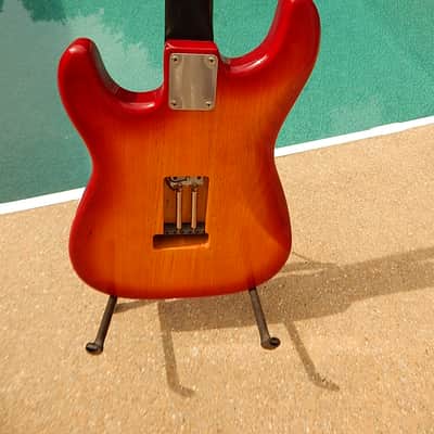 Partscaster Strat Moses Graphite Neck Fralins Cherry Sunburst Modulus image 5