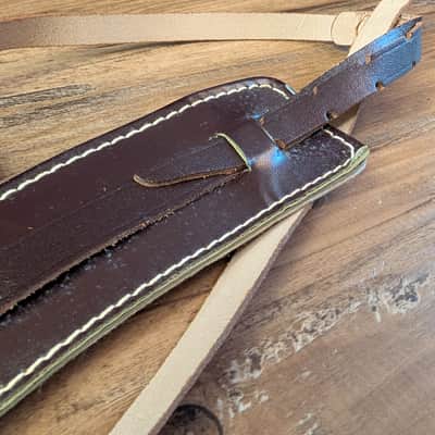 Bobby Lee Sottile Mfg Co Brown Leather Guitar Strap 1950s Great Condition! image 4