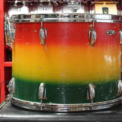 1960's Slingerland 12"x16" Marching Snare Drum in Red/Yellow/Green Duco image 2