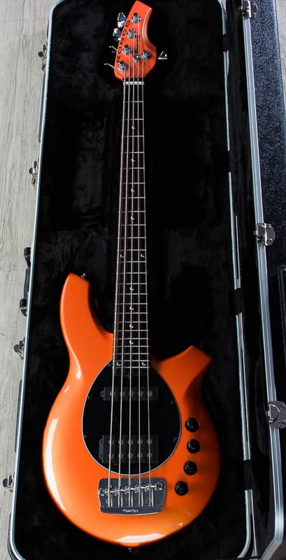 Ernie Ball Music Man Bongo 5 HS Bass Guitar - Tangerine Pearl