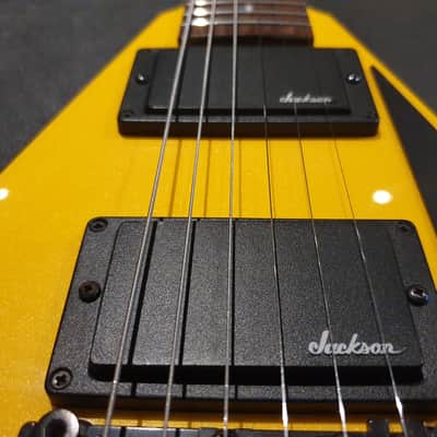1989 USA Jackson Ontario Custom Shop Randy Rhoads RR1 Flying V Guitar Pearl Yellow Black Bevels OHSC image 12