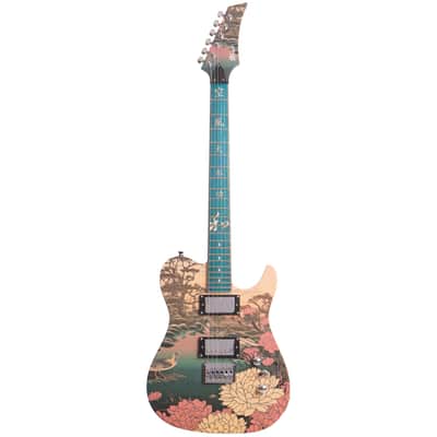 Lindo Koya Electric Guitar | Composite Neck | Luminlays | Five Elements Kanji Fretboard Inlays in Maple and Abalone Sea Shell | Japanese Wilderness Art | Designed in Bristol, UK image 2