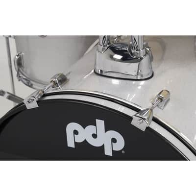 PDP Center Stage 5-Piece Drum Kit with Hardware and Cymbals (Diamond White Sparkle) image 4