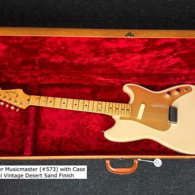 1957 Fender Musicmaster (#573) with Case Original Desert Sand Vintage Finish image 1