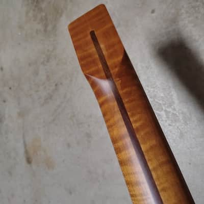 Flame Roasted Maple Tele Neck fits fender Telecaster body 22 frets modern image 9