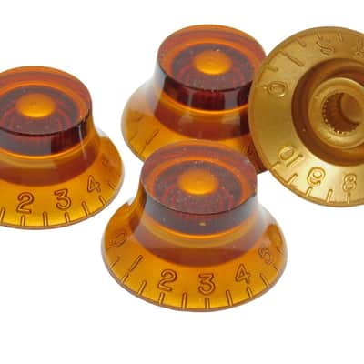 Amber Knobs Imperial Inch Top Hat Control Speed for USA Les Paul Electric Guitar image 4