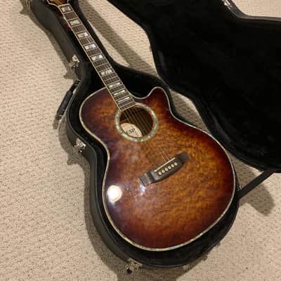 ESP LTD Xtone Acoustic XAC30EQM 2010s Tobacco Sunburst Quilted Maple image 10