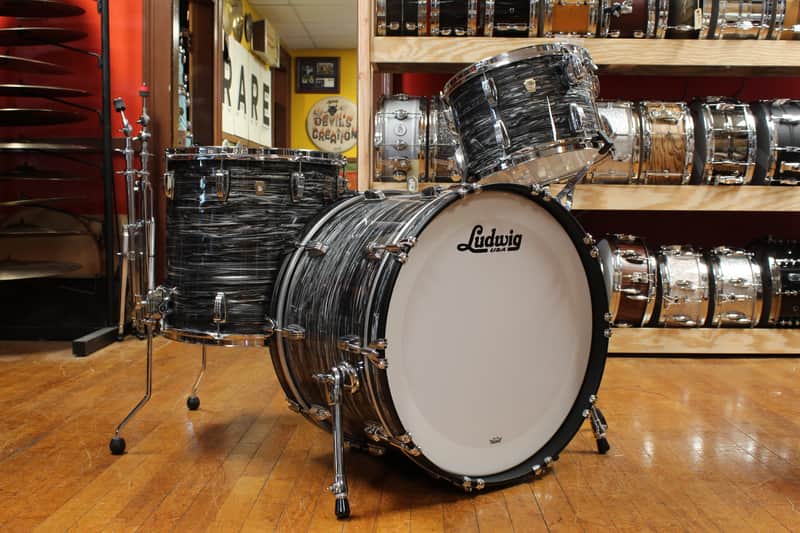 Ludwig Classic Maple Outfit in Black Oyster Pearl 14x22 9x13 16x16 image 1