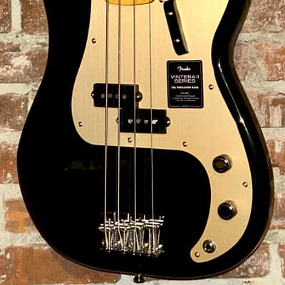 New Fender Vintera II '50s Precision Bass with Maple Fretboard  Black, Support An Indie Music Store! image 1