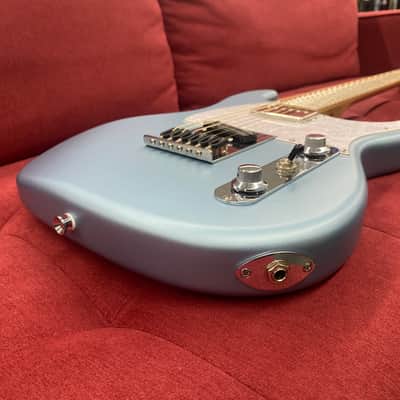Partscaster Double Cut T-Style Guitar with Warmoth Neck and Body - Blue Ice image 4