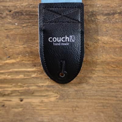 Couch Light Blue Recycled Seatbelt Guitar Strap image 3