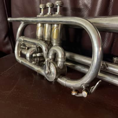 Buescher True Tone Model 250 (very rare) Bb and A Cornet (Popularity Model) (1928) SN 247989 (Silver plated)(gold wash bell) image 13