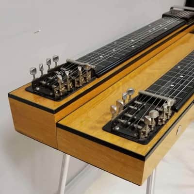 Gibson Double Neck Console Grand CG-520 Steel Guitar 1950s - Richly finished oak body image 3