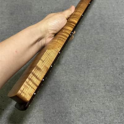 Reverse big head Roasted flame maple Electric guitar neck part 22 fret rosewood image 3